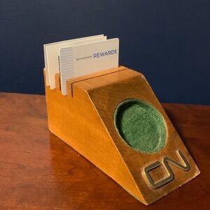 Vintage CN Rail Hand Made Wooden Card Holder